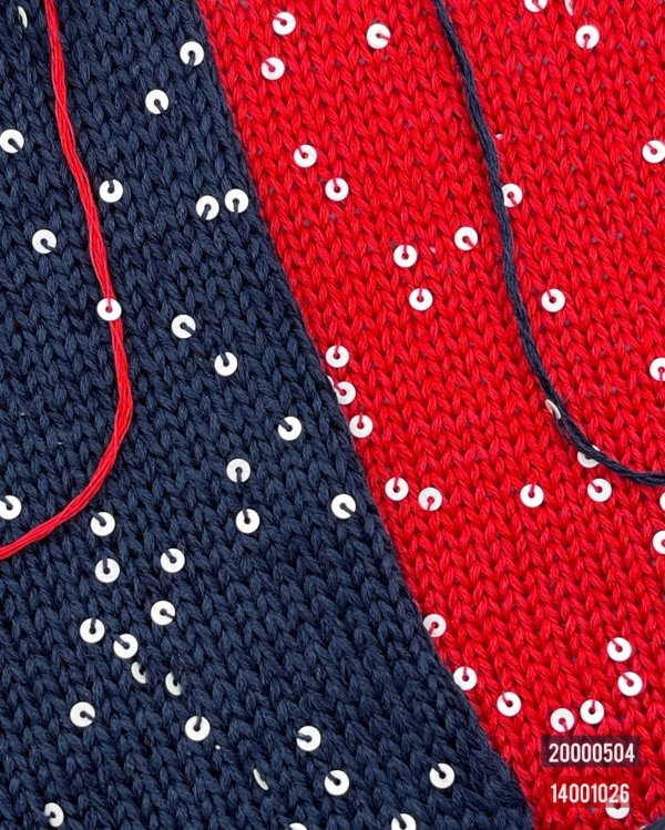 57% Silk, 34% Cotton, 9% Cashmere wool, Sequins - Image 3